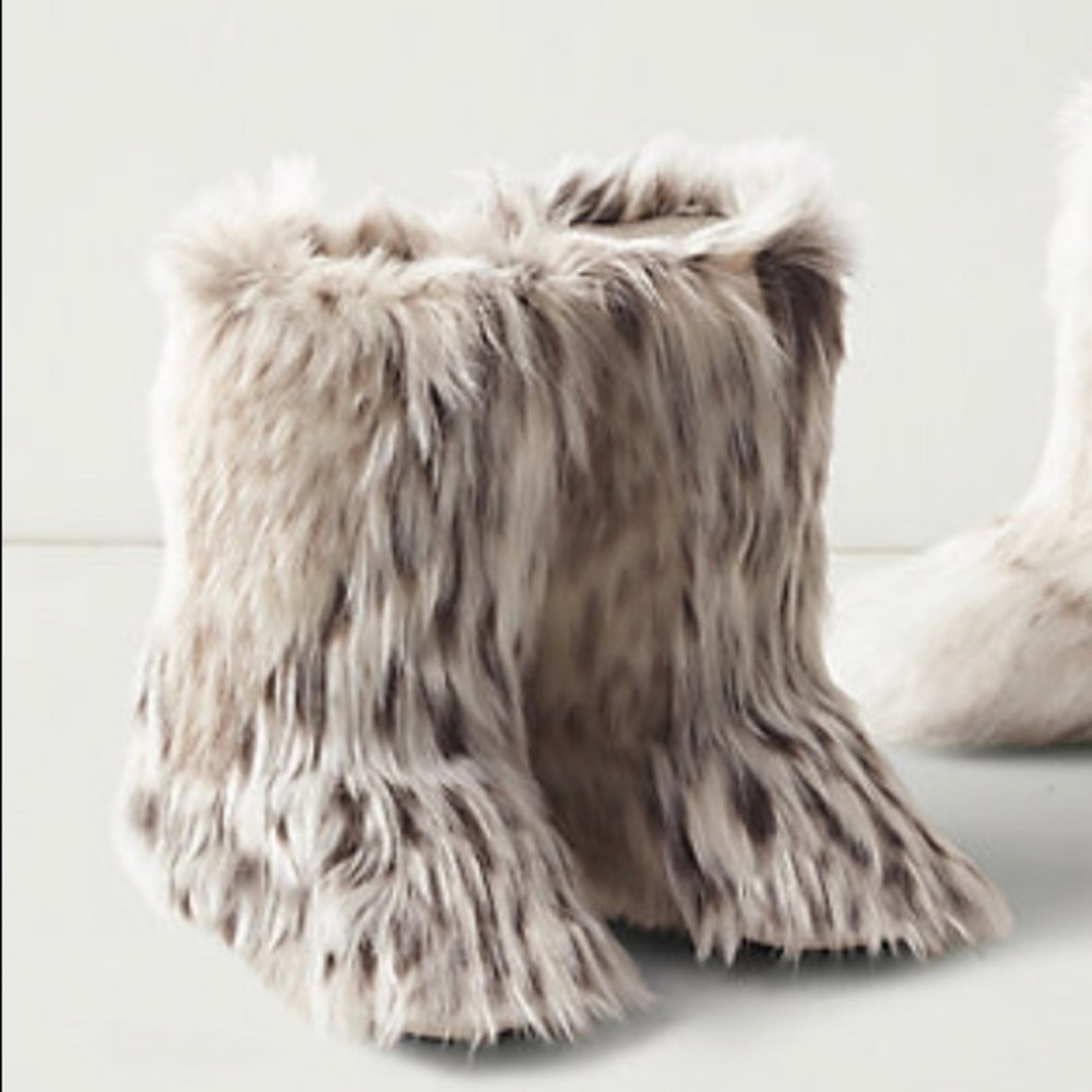 Restoration Hardware Faux Fur Slipper Booties